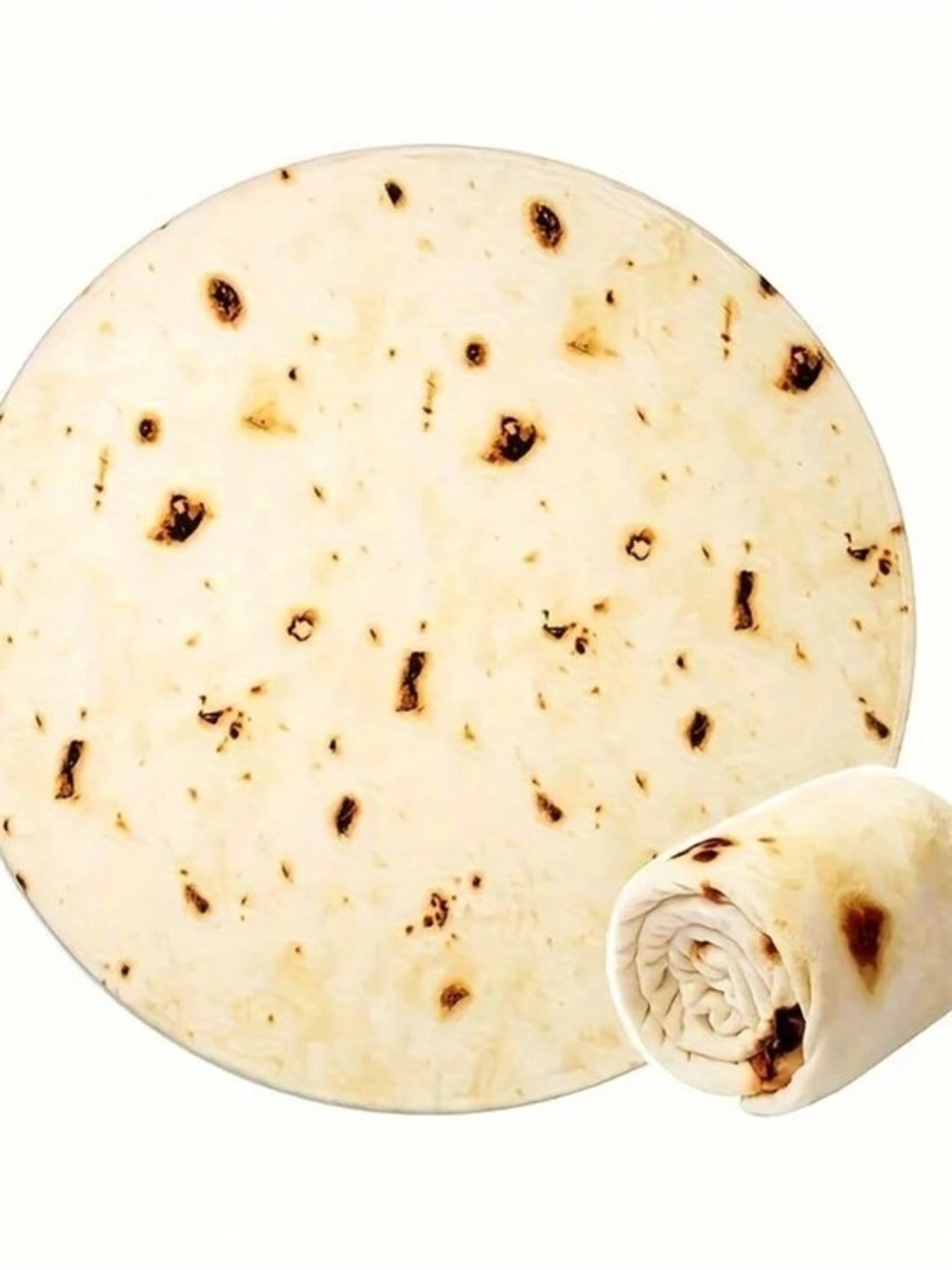 Round Tortilla blanket - Cream with Brown Spots